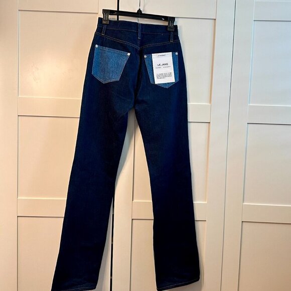 New FRAME Denim Le Contrast Jane High Rise Contrast Patchwork Jeans- Size 25 - Picture 7 of 9